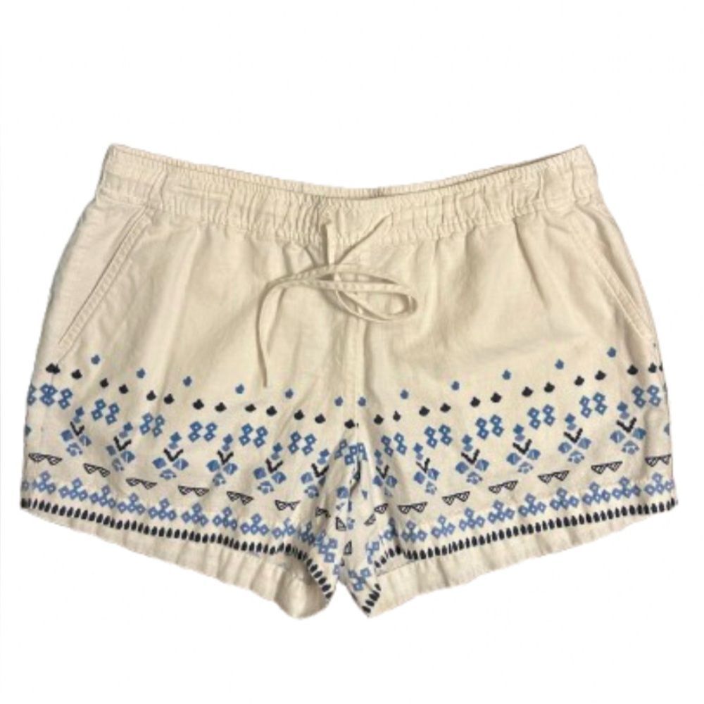 Vineyard Vines Linen Blend Drawstring Geometric Print Shorts S